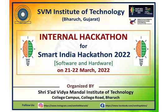 Internal Hackathon 2022 @SVMIT 21-22 March, 2022